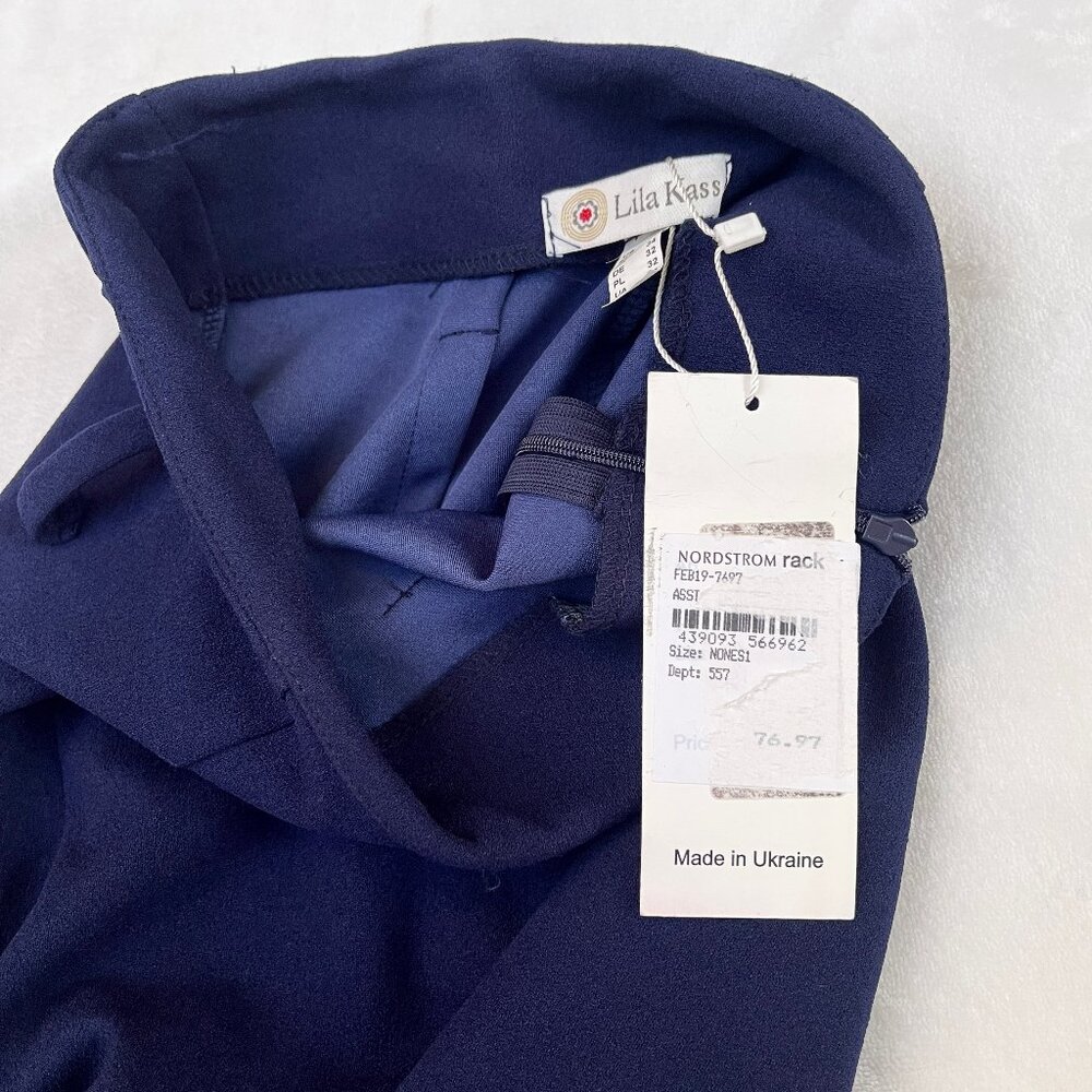 NWT Lila Kass High Waist Navy pants 2 - Picture 11 of 13